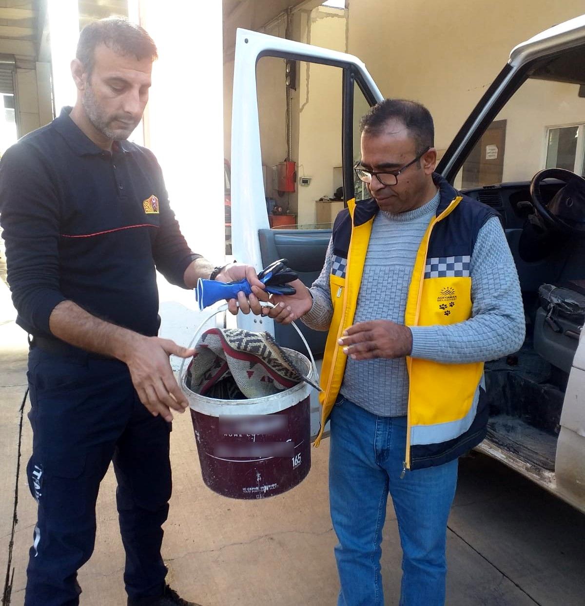 Adıyaman\'da Beli Kırık Kedi İtfaiye Tarafından Kurtarıldı