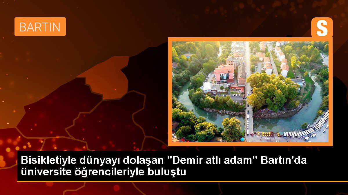 Bisikletiyle dünyayı gezen \'Demir Atlı Adam\' Bartın\'da gençlerle buluştu