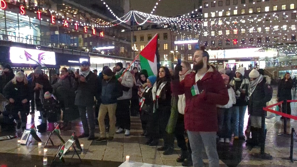 Stockholm\'de Filistin\'de öldürülen gazeteciler için gösteri düzenlendi