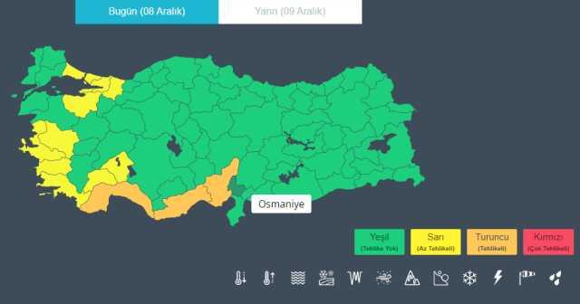 14 il için sarı ve turuncu uyarı! Kuvvetli fırtına ve sağanak geliyor