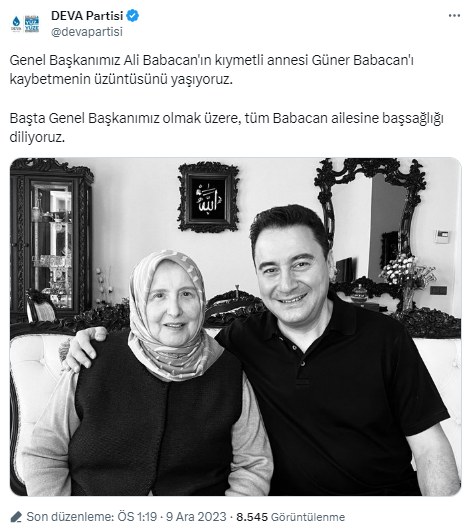 Bir ay içinde iki büyük acı! Ali Babacan, babasının ardından şimdi de annesini kaybetti