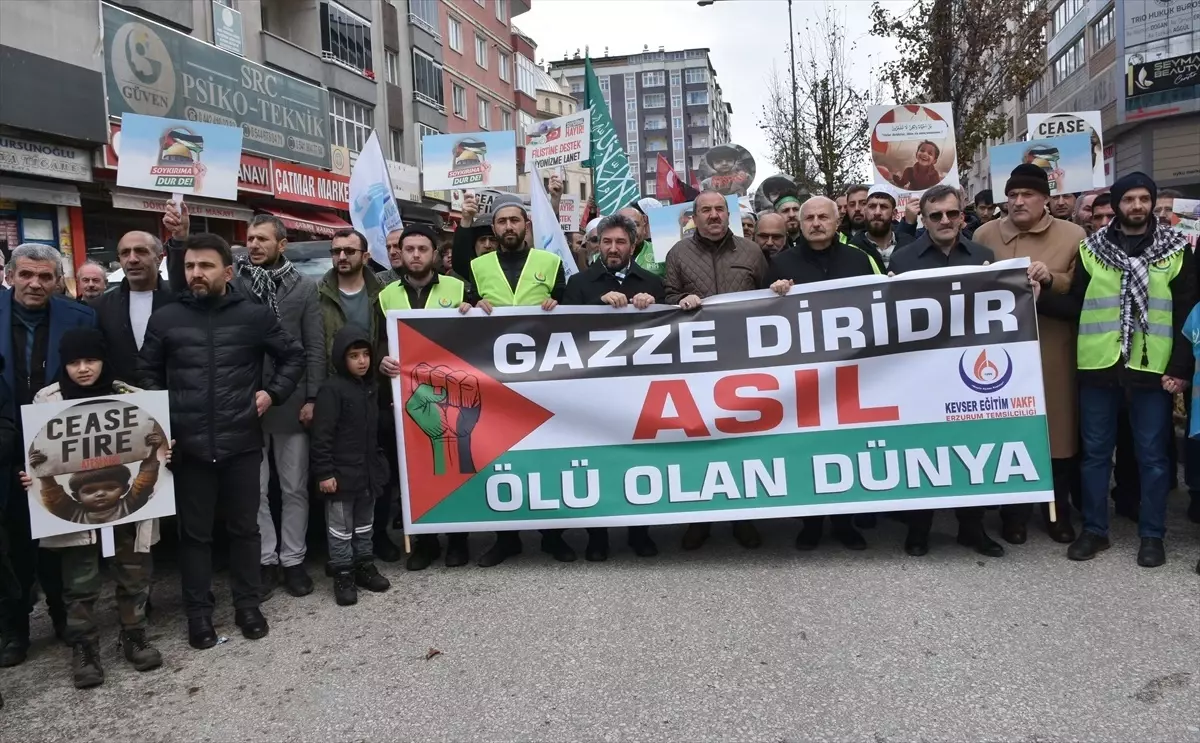 Erzurum, Ağrı ve Erzincan\'da İsrail\'in Gazze\'ye yönelik saldırıları protesto edildi