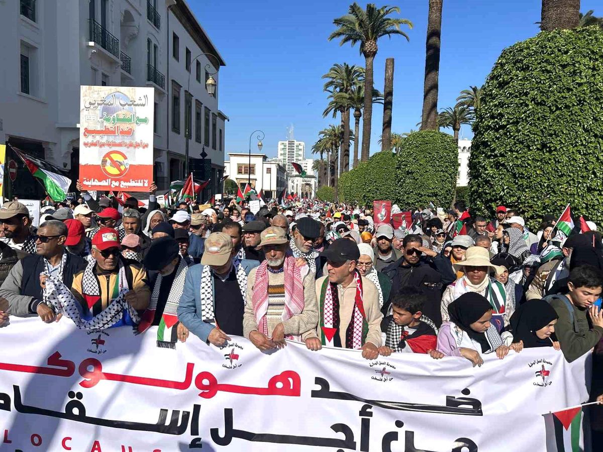 Fas\'ta Filistin\'e Destek Protestosu
