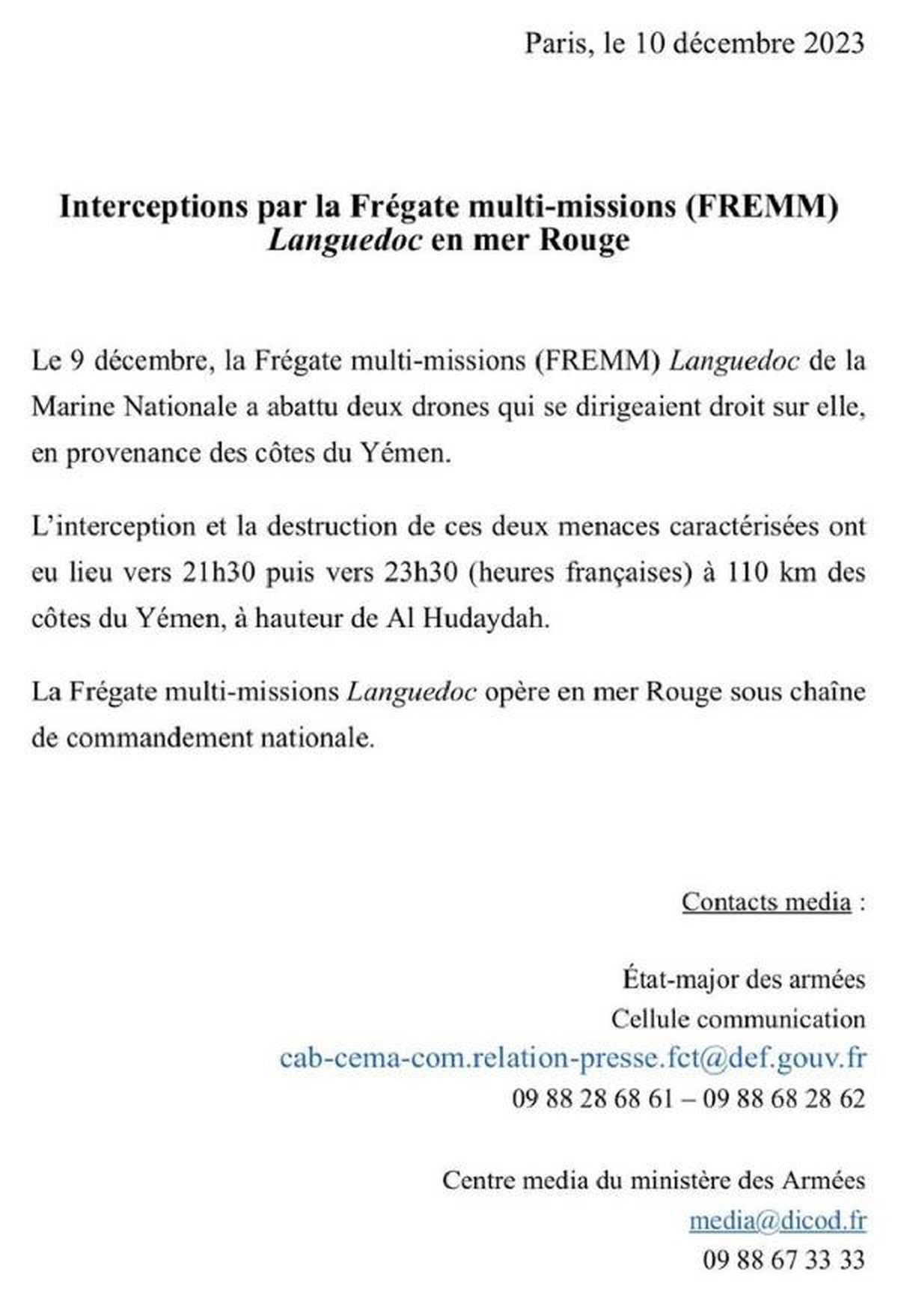 Fransız Donanması, Yemen kıyılarından gelen İHA\'ları vurdu
