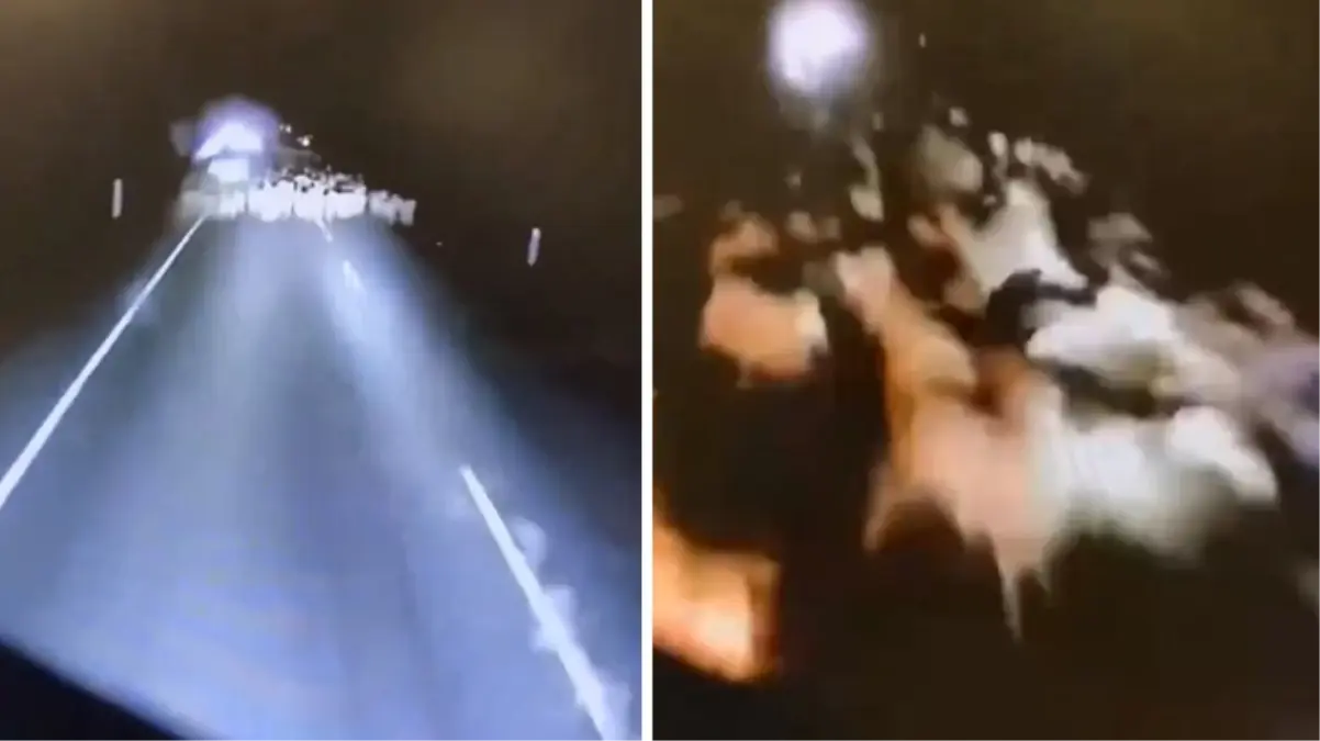 Kamyon, koca s�r�y� ezip ge�ti! O anlar kamerada