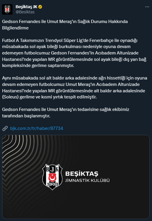 Kara Kartal'da neler oluyor! Fenerbahçe derbisinde sakatlanan yıldız futbolcular 2 hafta yok