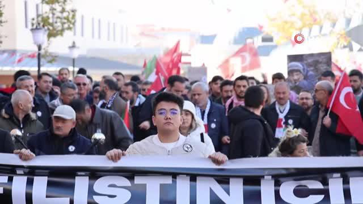 Kırşehir\'de Filistin\'e destek yürüyüşü düzenlendi