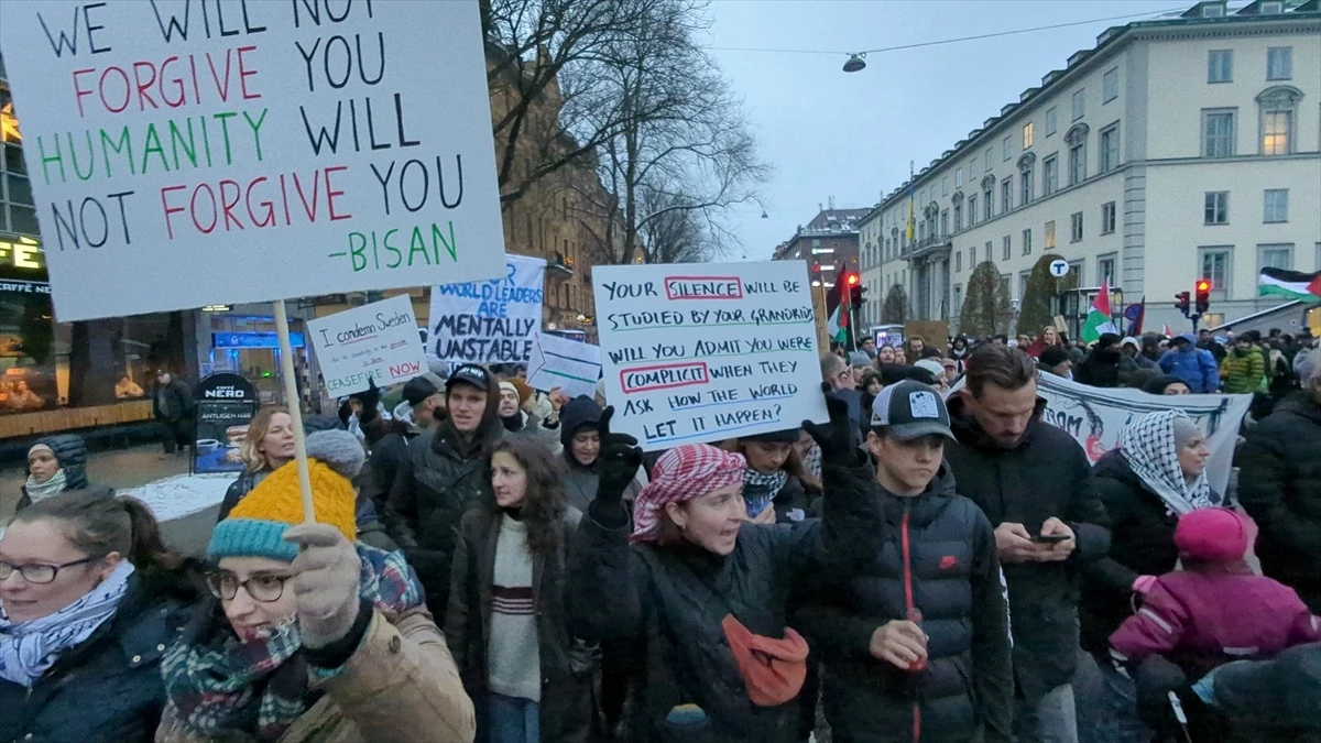 Stockholm\'de Filistin İçin Gösteri