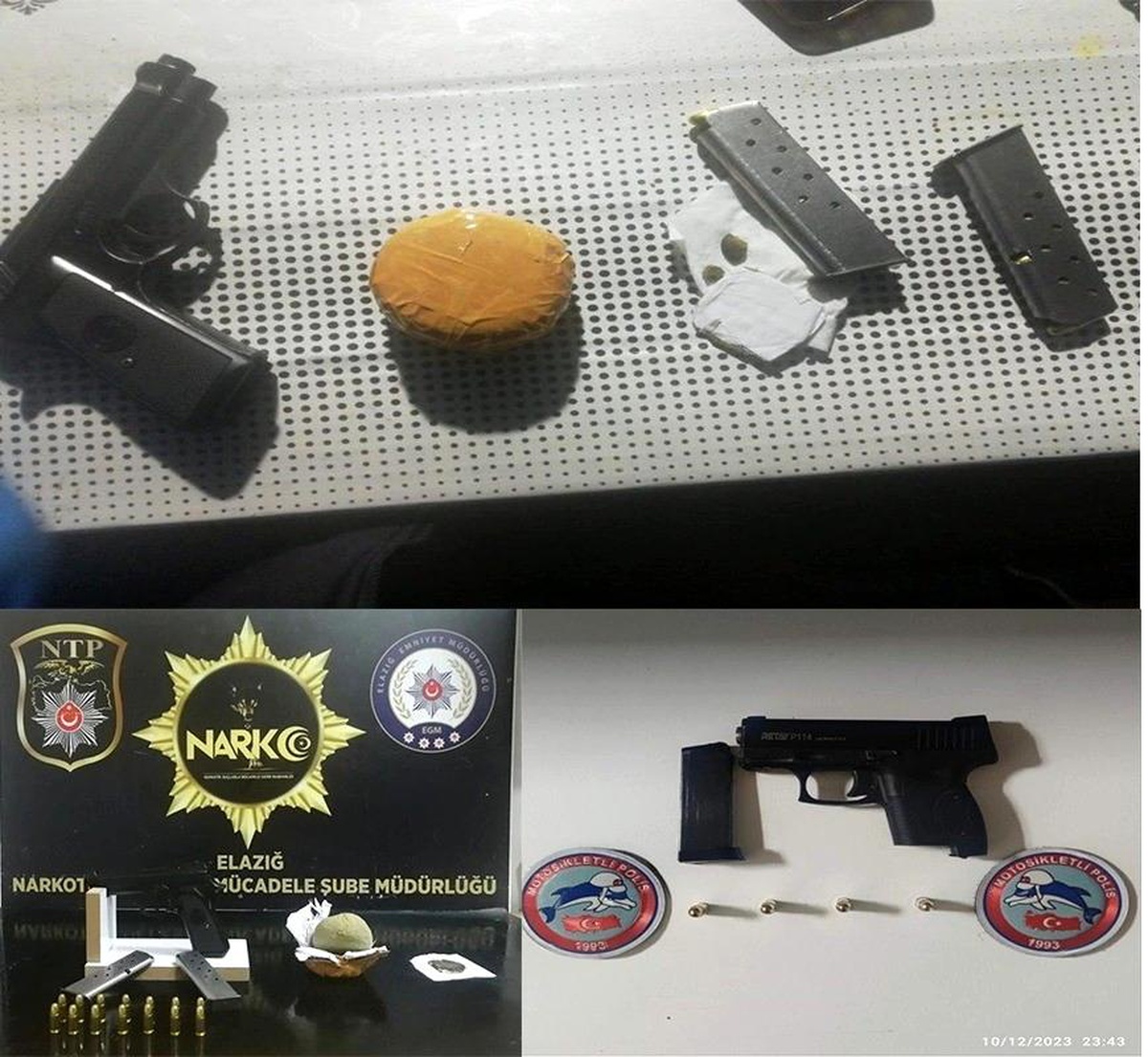 Elazığ\'da 106 gram esrar ve 2 tabanca ele geçirildi