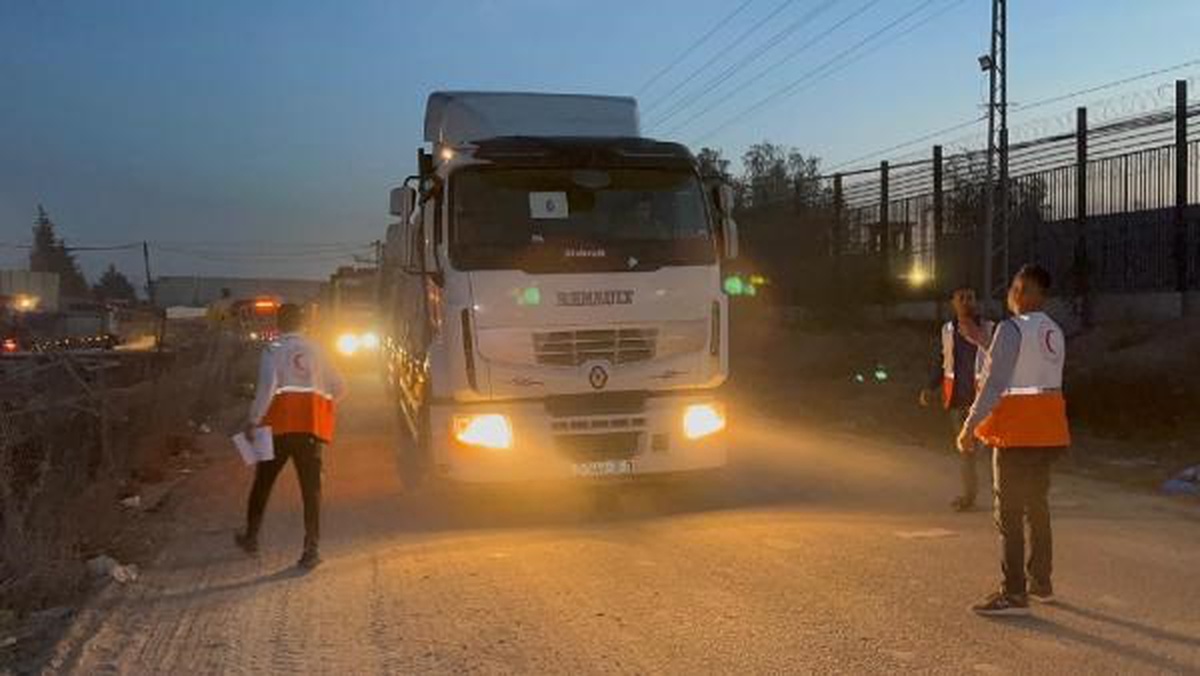 Filistin Kızılayı, 100 kamyon insani yardımı teslim aldı
