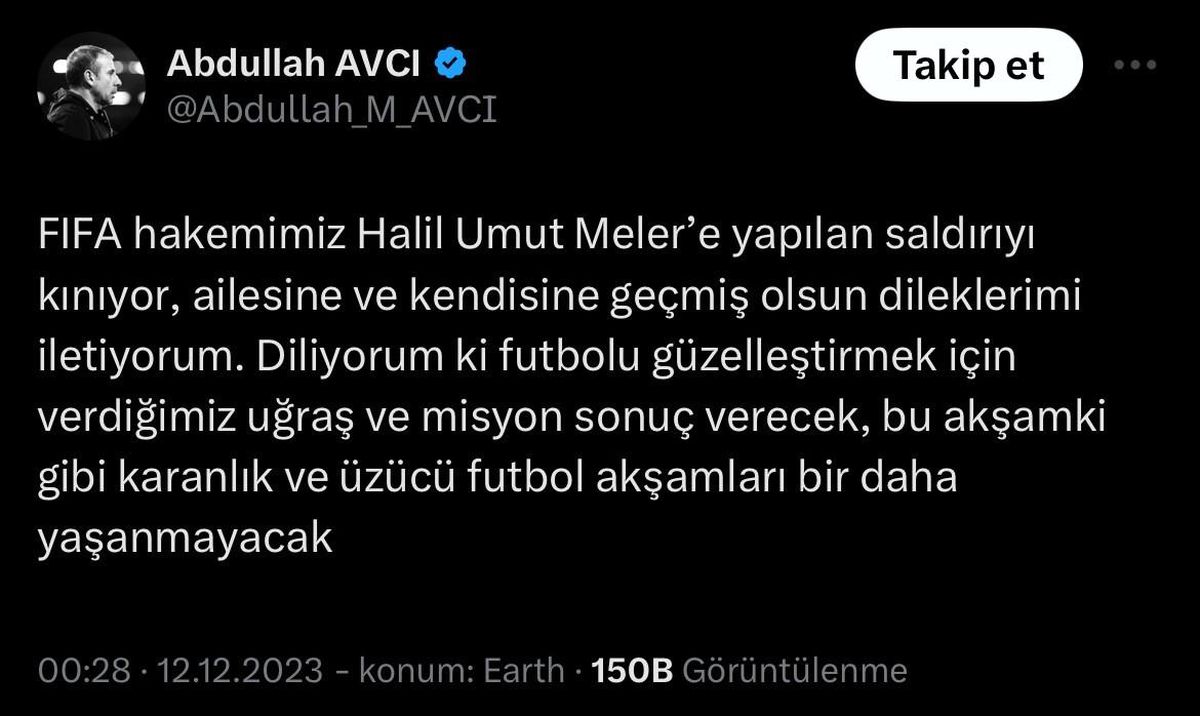 Abdullah Avcı, Halil Umut Meler\'e yapılan saldırıyı kınadı