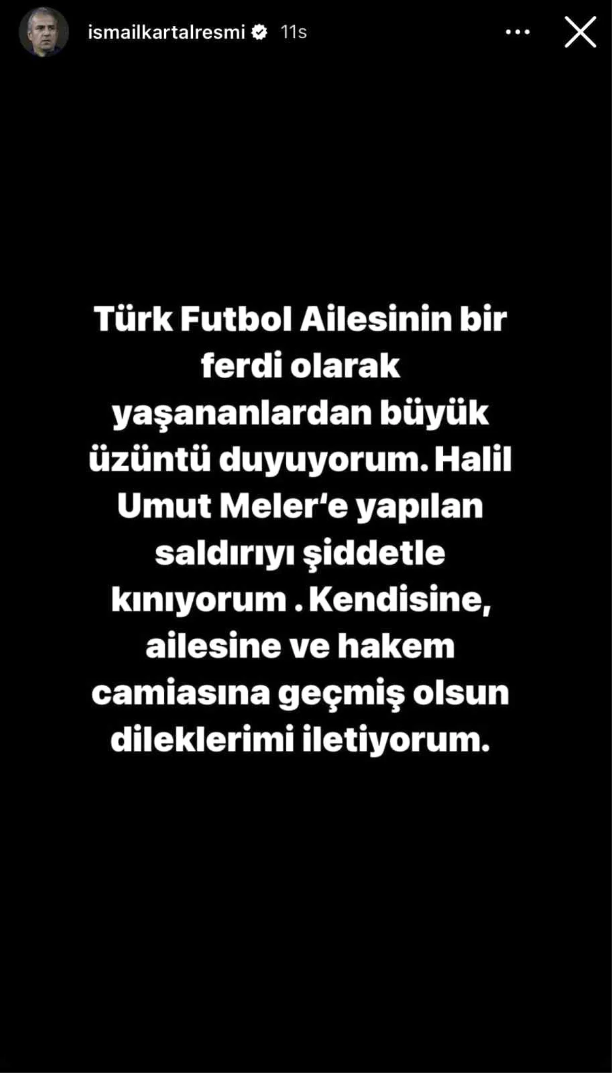 Fenerbahçe Teknik Direktörü İsmail Kartal\'dan Halil Umut Meler\'e geçmiş olsun dilekleri