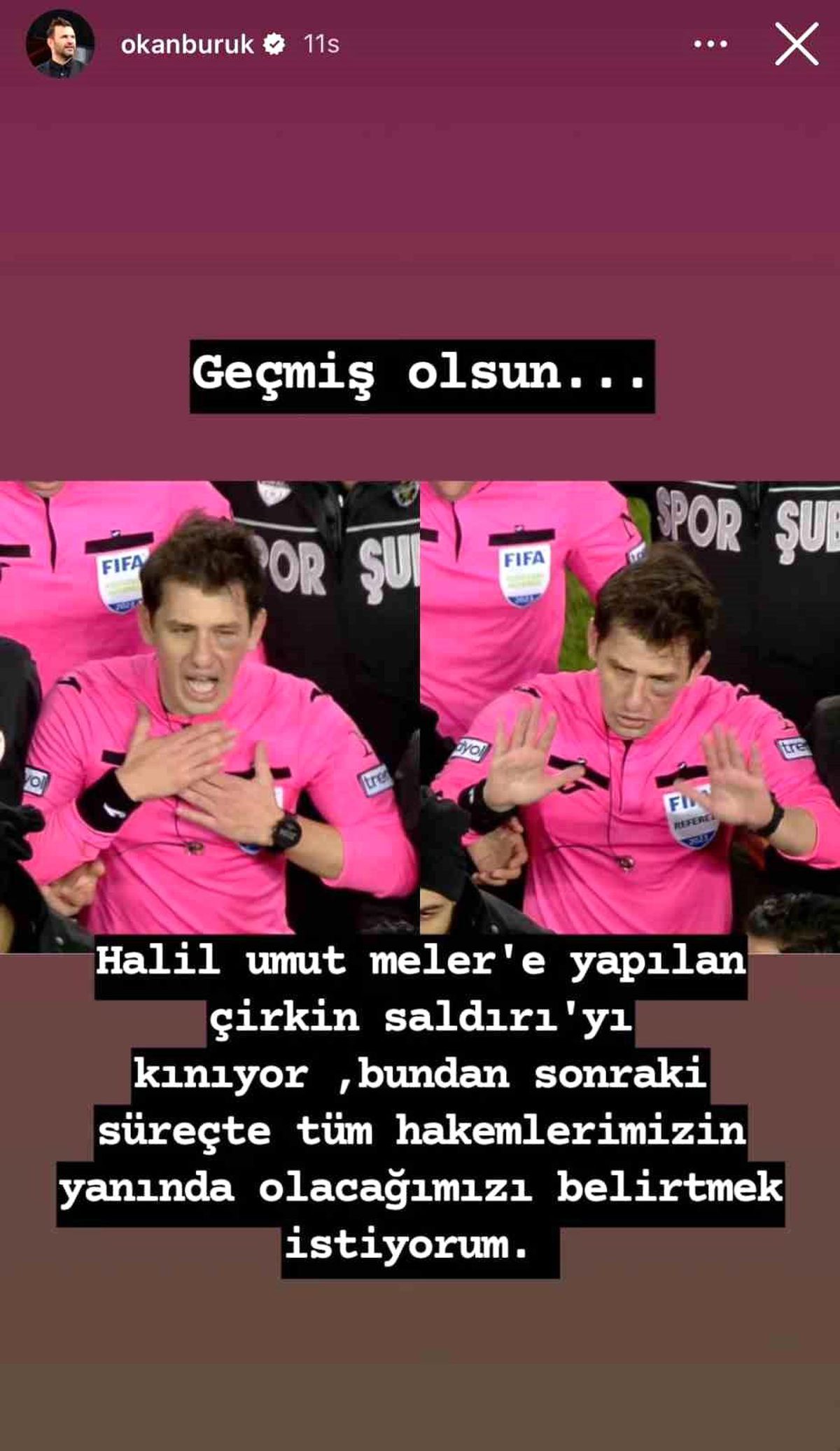 Okan Buruk, Hakem Halil Umut Meler\'e yapılan saldırıyı kınadı
