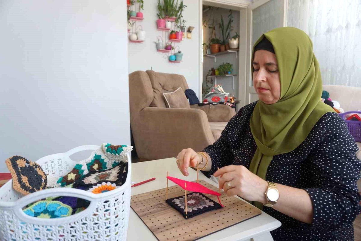 Edirne\'de Örgü İşi Yapan Ev Hanımı Yurt Dışından Sipariş Alıyor