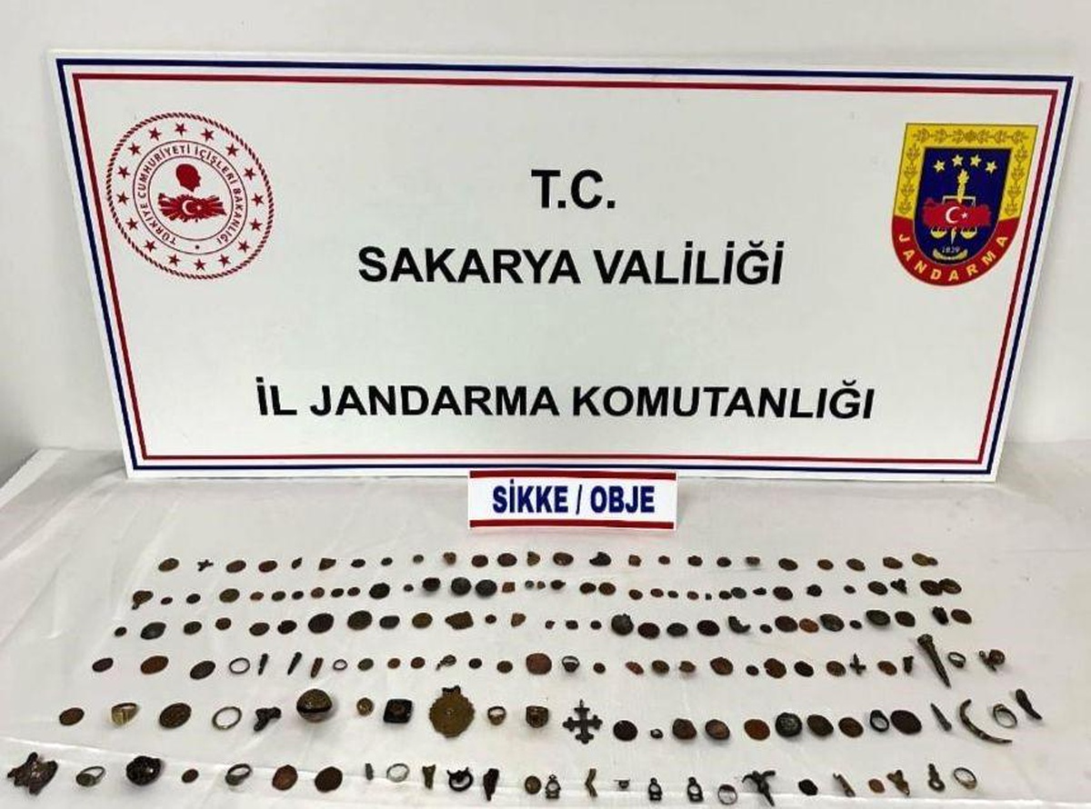 Akyazı\'da tarihi eser operasyonu: 176 adet sikke ve obje ele geçirildi