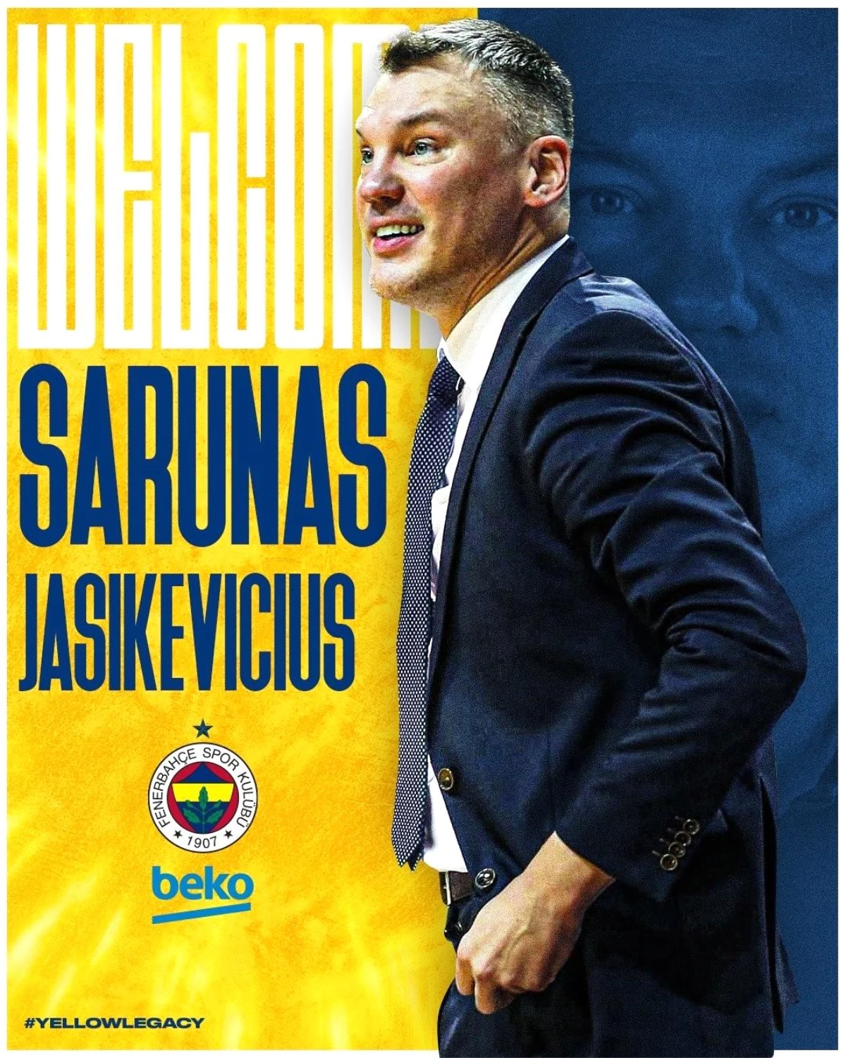 Fenerbahçe Erkek Basketbol Takımı\'nda başantrenörlük görevine Sarunas Jasikevicius\'un getirildiği açıklandı.