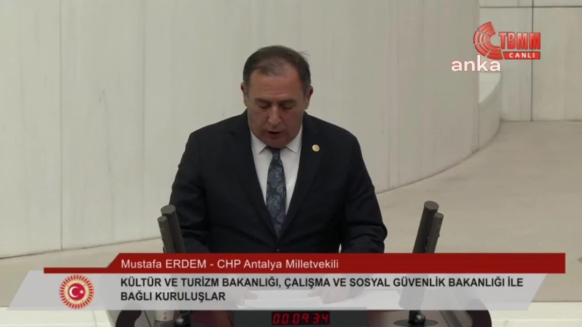 CHP Milletvekili Mustafa Erdem, Kültür ve Turizm Bakanlığı\'nı eleştirdi