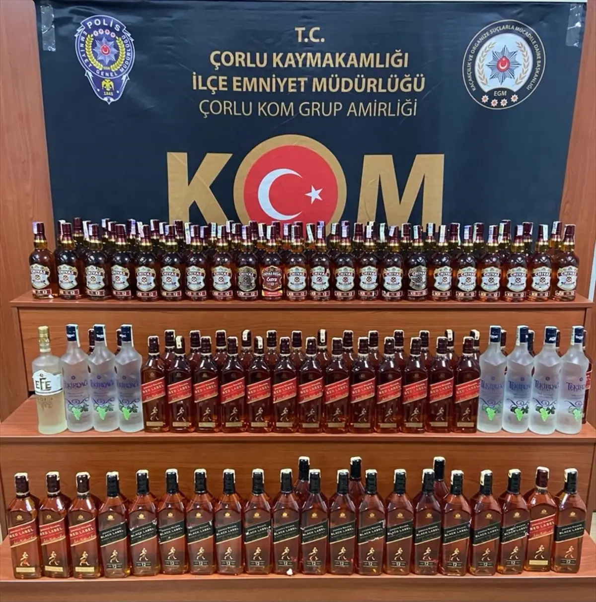 Tekirdağ'da 143 şişe kaçak içki ele geçirildi