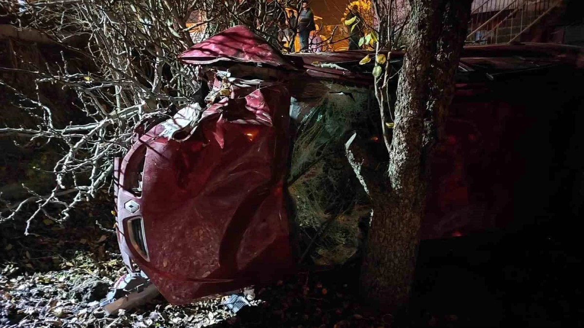Amasya\'da otomobil evin bahçesine uçtu, sürücü yaralandı