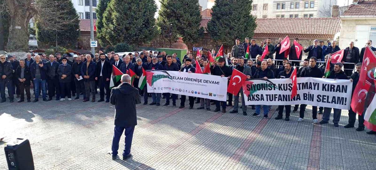 Bozüyük\'te İsrail protesto edildi