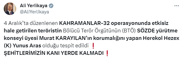Terörist Murat Karayılan'ın koruması öldürüldü