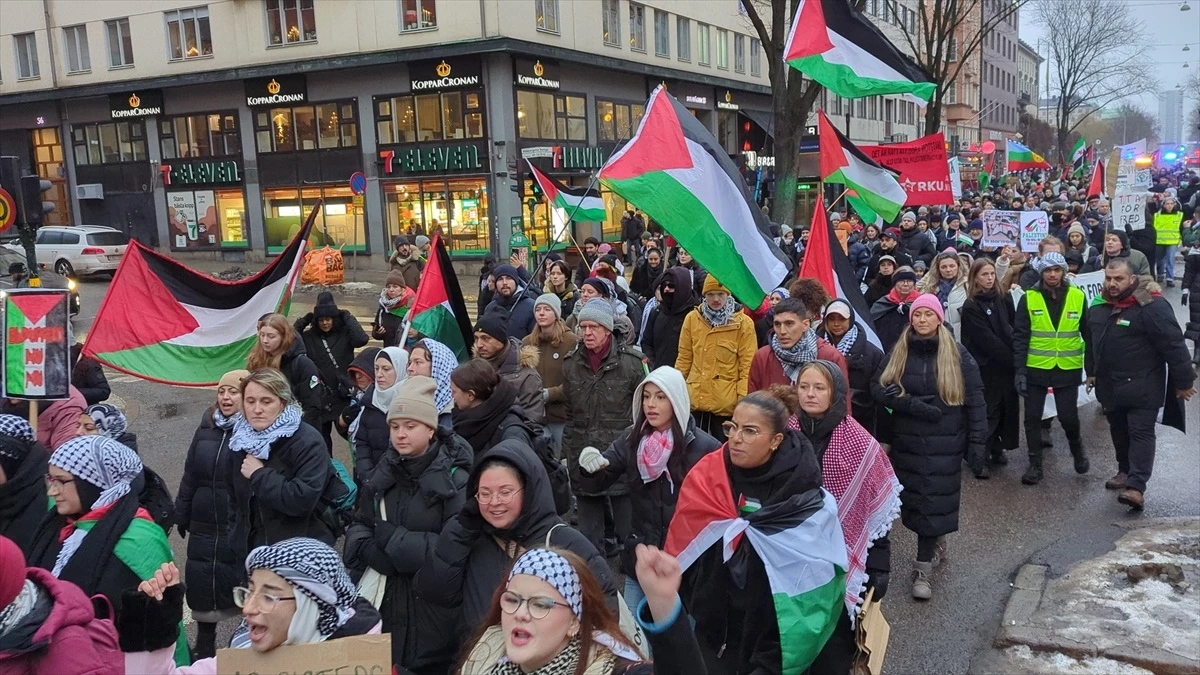 Stockholm\'de Filistin İçin Gösteri
