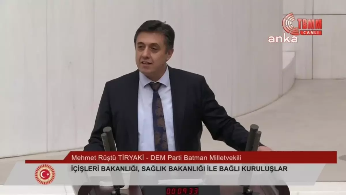 TBMM\'de Bütçe Görüşmeleri... Mehmet Rüştü Tiryaki: "Kimliğine Sahip Çıkanlar İçin Güvenli Olmayan Bir Ülkedir Türkiye"