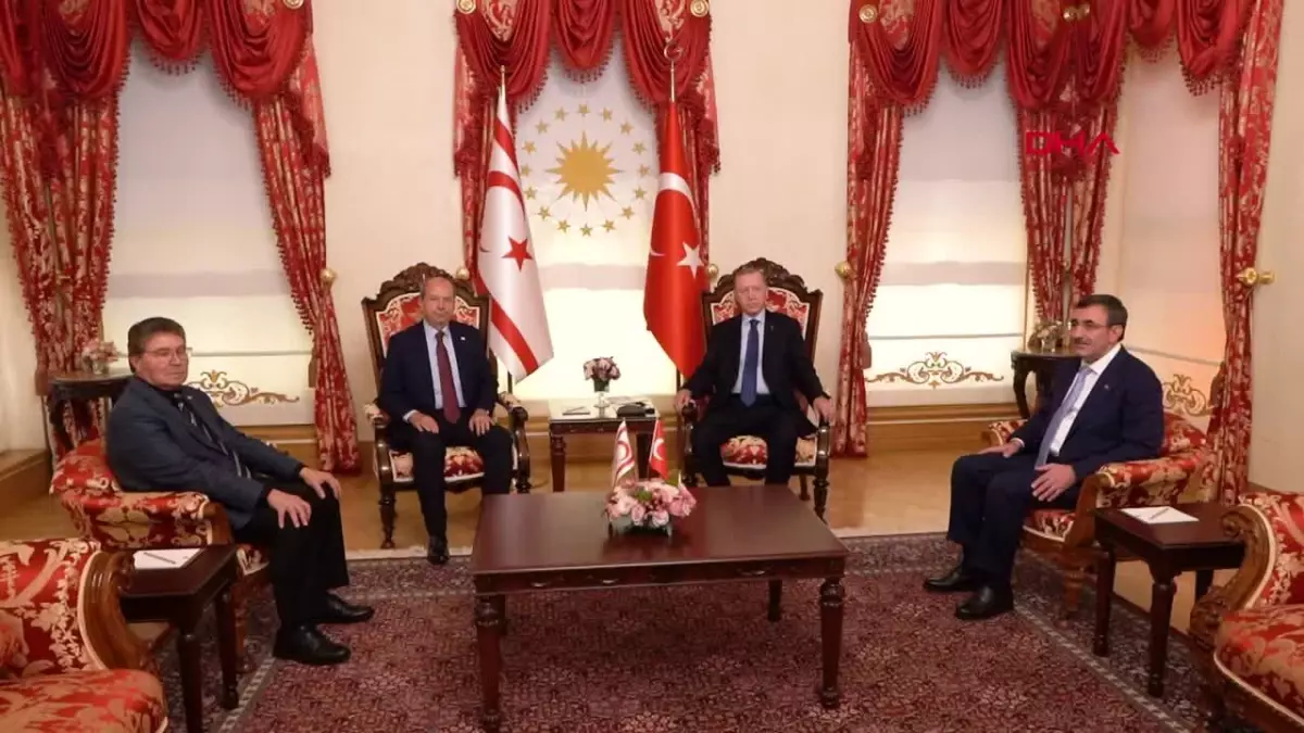 Cumhurbaşkanı Erdoğan, KKTC Cumhurbaşkanı Tatar ile görüştü