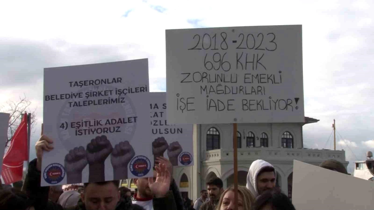 İstanbul\'da kamuda çalışan taşeron işçileri eylem yaptı