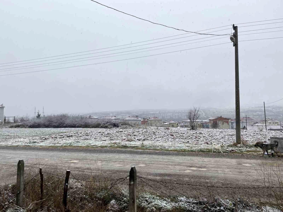 Samsun\'un Kavak ilçesine yılın ilk karı yağdı