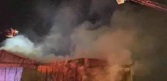 Çayırova'da ahşap palet deposunda yangın çıktı