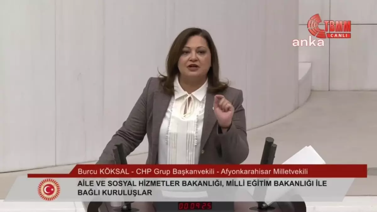 TBMM\'de Bütçe Görüşmeleri... Burcu Köksal: "21 Yıldır Yapboz Tahtasına Döndürdüğünüz Eğitimde Fırsat Eşitliğini Sağlayamadınız, Yoksulluğu...