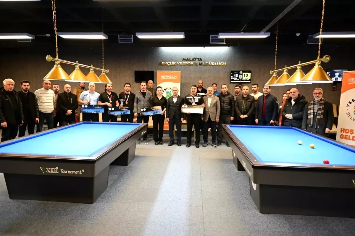 Yeşilyurt Belediyesi 2. Ödüllü 3 Bant Bilardo Turnuvası Tamamlandı