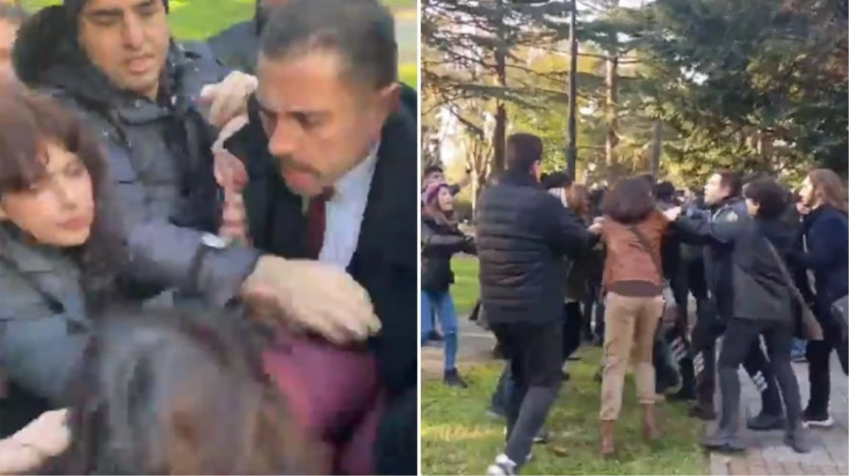 İstanbul Üniversitesi\'nde gerginlik! Güvenlik görevlileri yılbaşı ağacı süslemek isteyen öğrencilere saldırdı