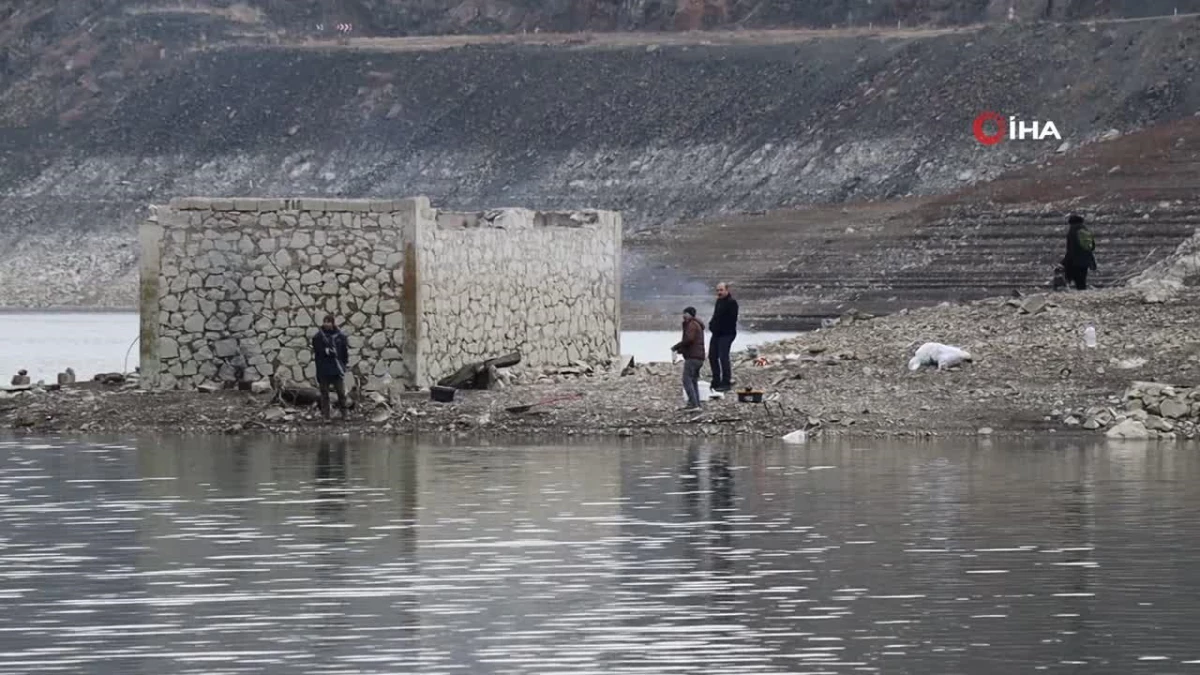 Oltacılar Ayvalı Barajında somon balığı tutuyorlar