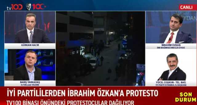 İYİ Parti'den istifa eden İbrahim Özkan'a canlı yayın sırasında protesto: Teşkilat burada satılmışlar nerede?