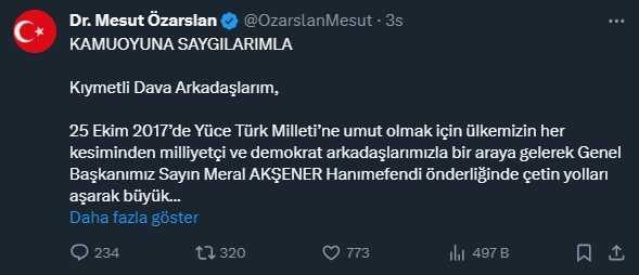 İYİ Partili Mesut Özarslan, partisinden istifa etti