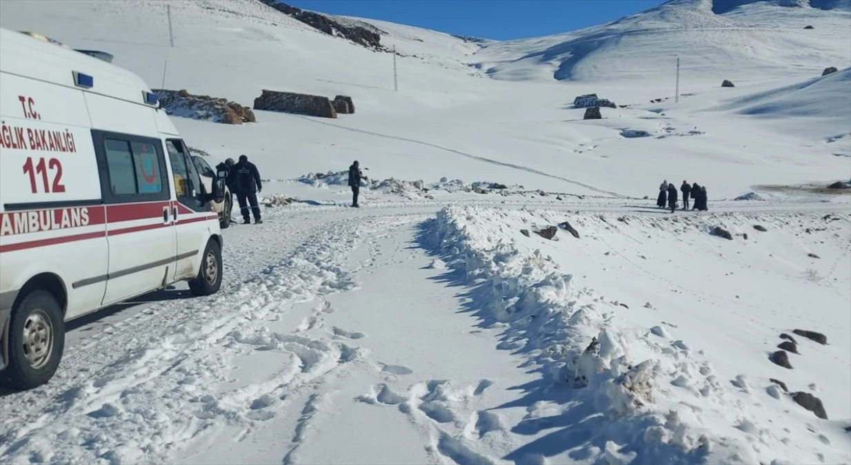 Erzurum\'da kar ve tipi nedeniyle yolu kapanan mahallede böbrek hastası tedavi edildi
