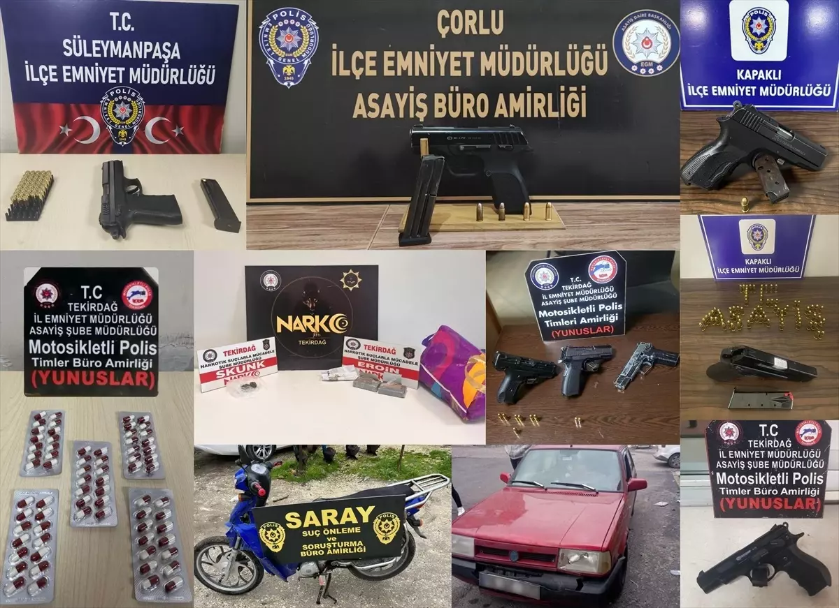 Tekirdağ\'da yapılan asayiş uygulamalarında 67 kişi tutuklandı