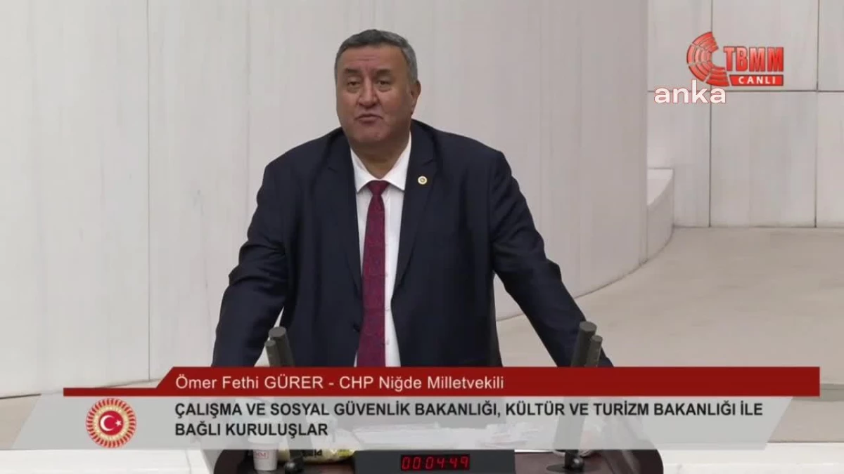 CHP Milletvekili Gürer, kürsüye gıda ürünleriyle çıktı