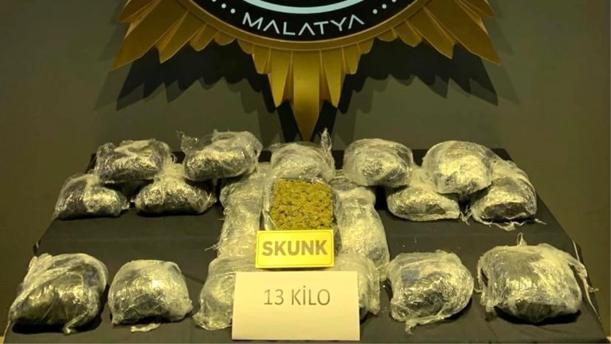 Malatya\'da 13 kilogram uyuşturucu ele geçirildi