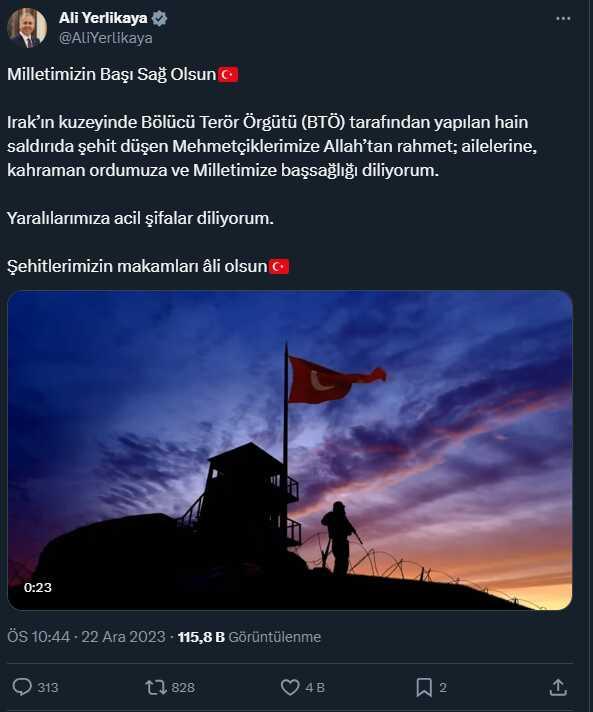 Şehitler için siyasilerden peş peşe taziye mesajları