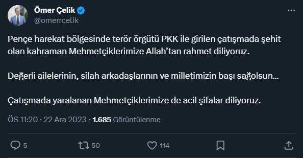 Şehitler için siyasilerden peş peşe taziye mesajları