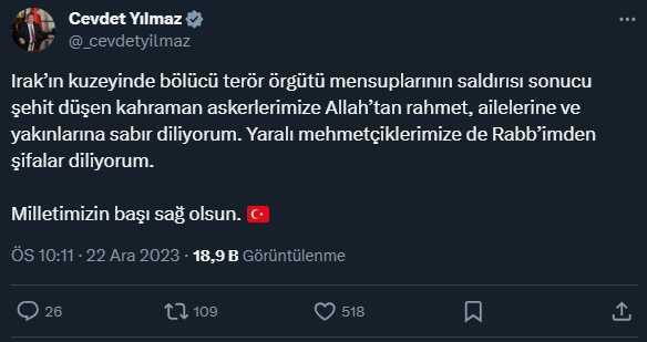 Şehitler için siyasilerden peş peşe taziye mesajları