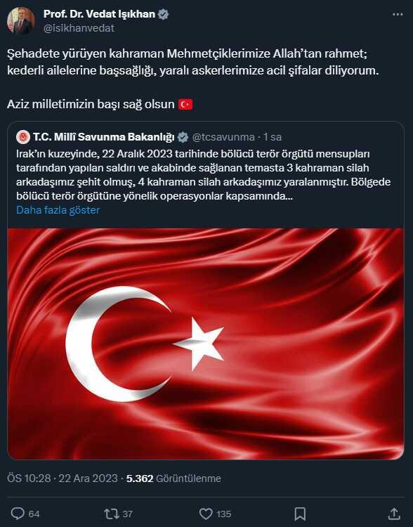 Şehitler için siyasilerden peş peşe taziye mesajları