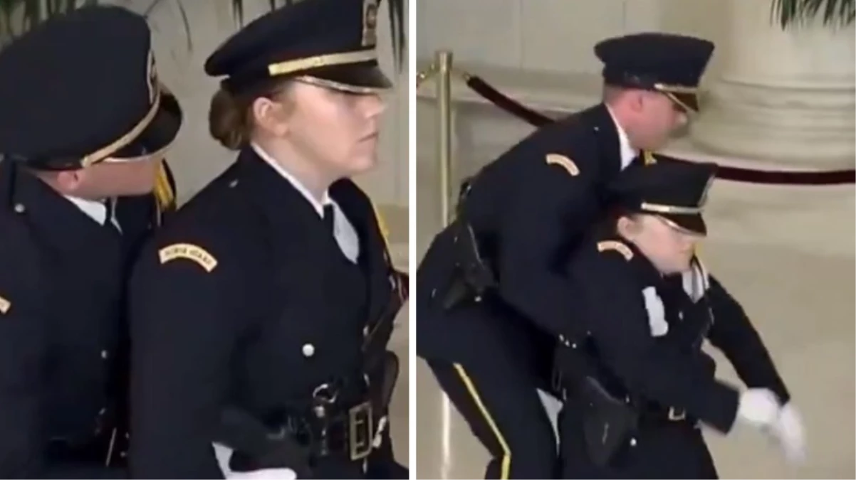 ABD\'de kadın subay cenaze töreninde yere yığıldı