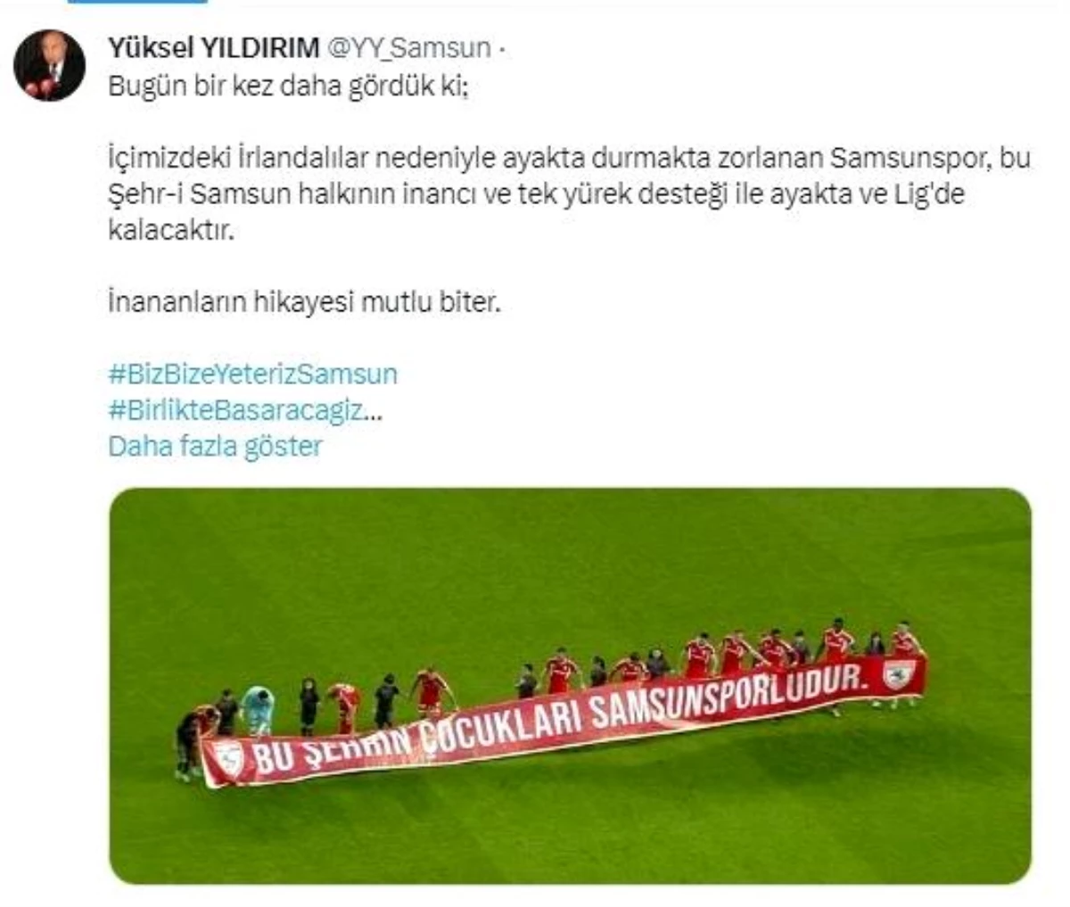 Samsunspor Başkanı: Samsunspor ligde kalacaktır