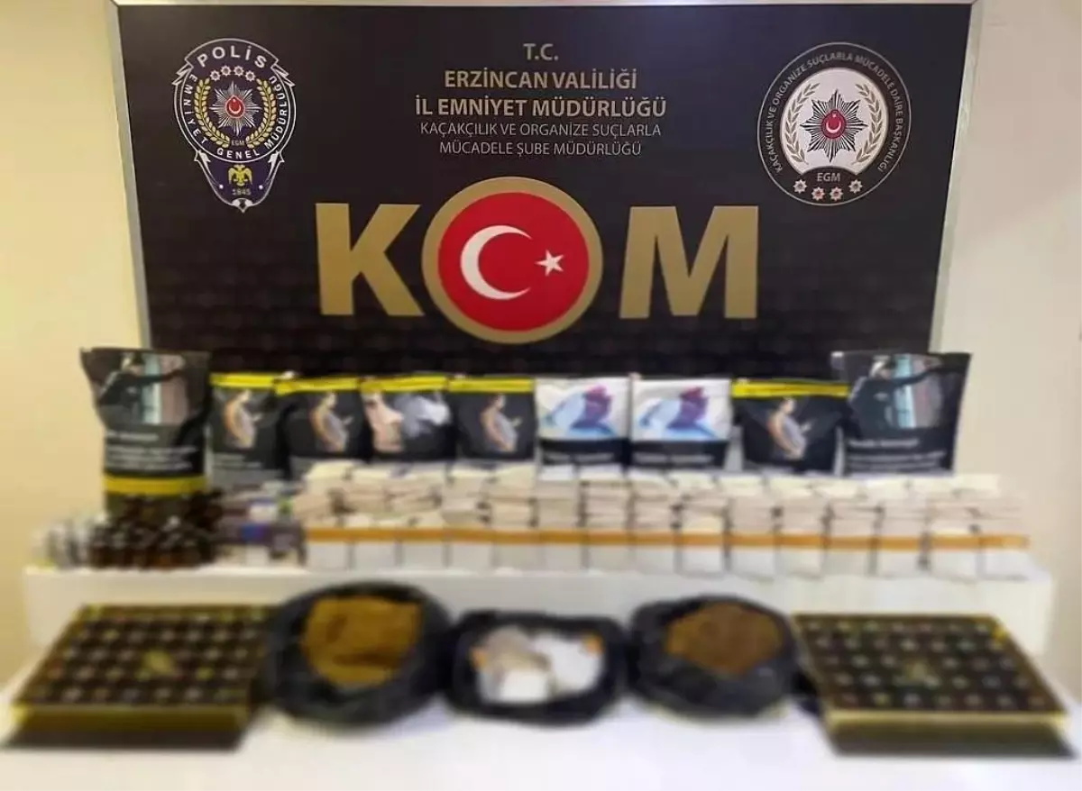 Erzincan\'da kaçak sigara ve tütün ele geçirildi, 3 şüpheli yakalandı