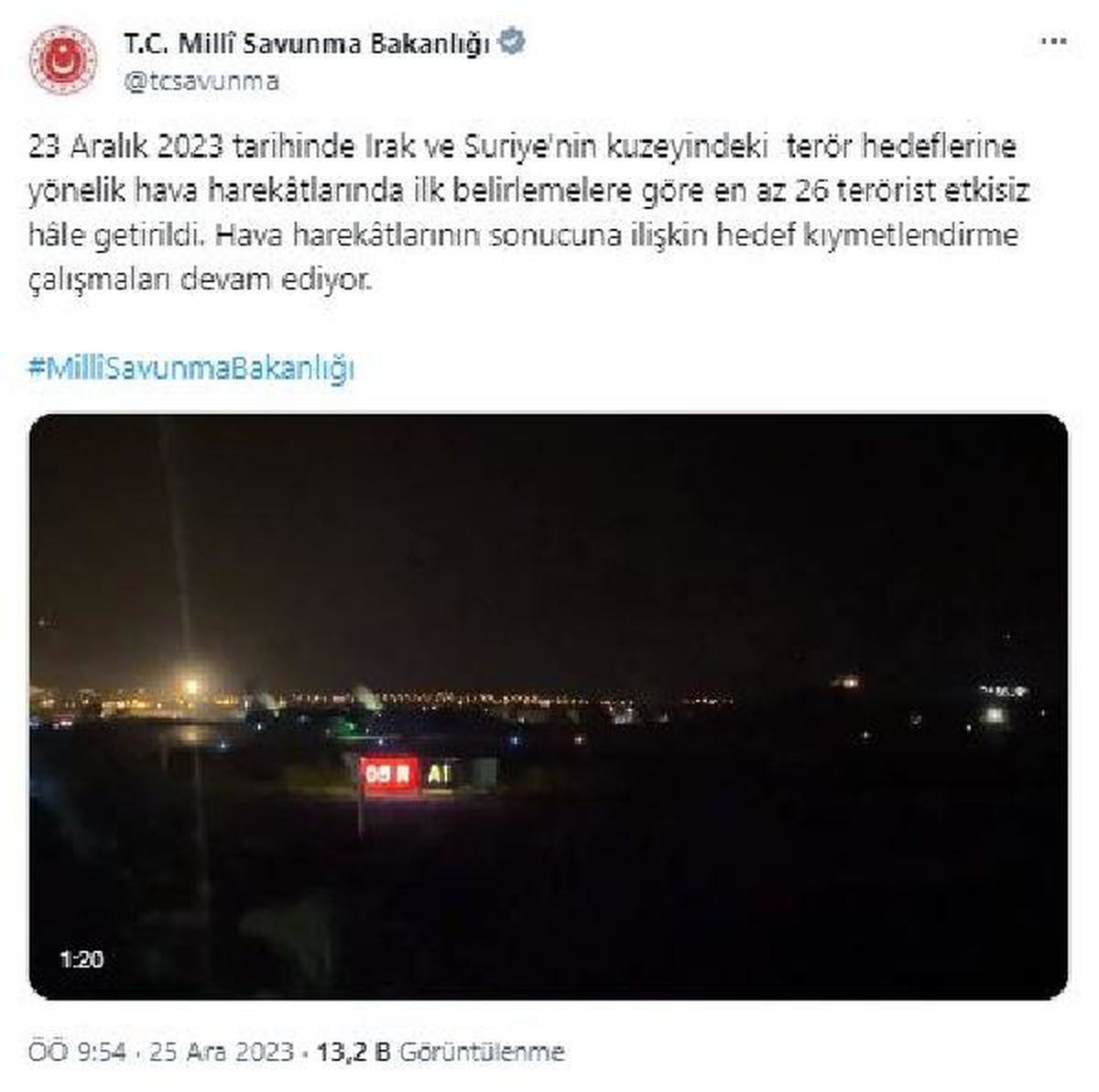 Irak ve Suriye\'de 26 terörist etkisiz hale getirildi