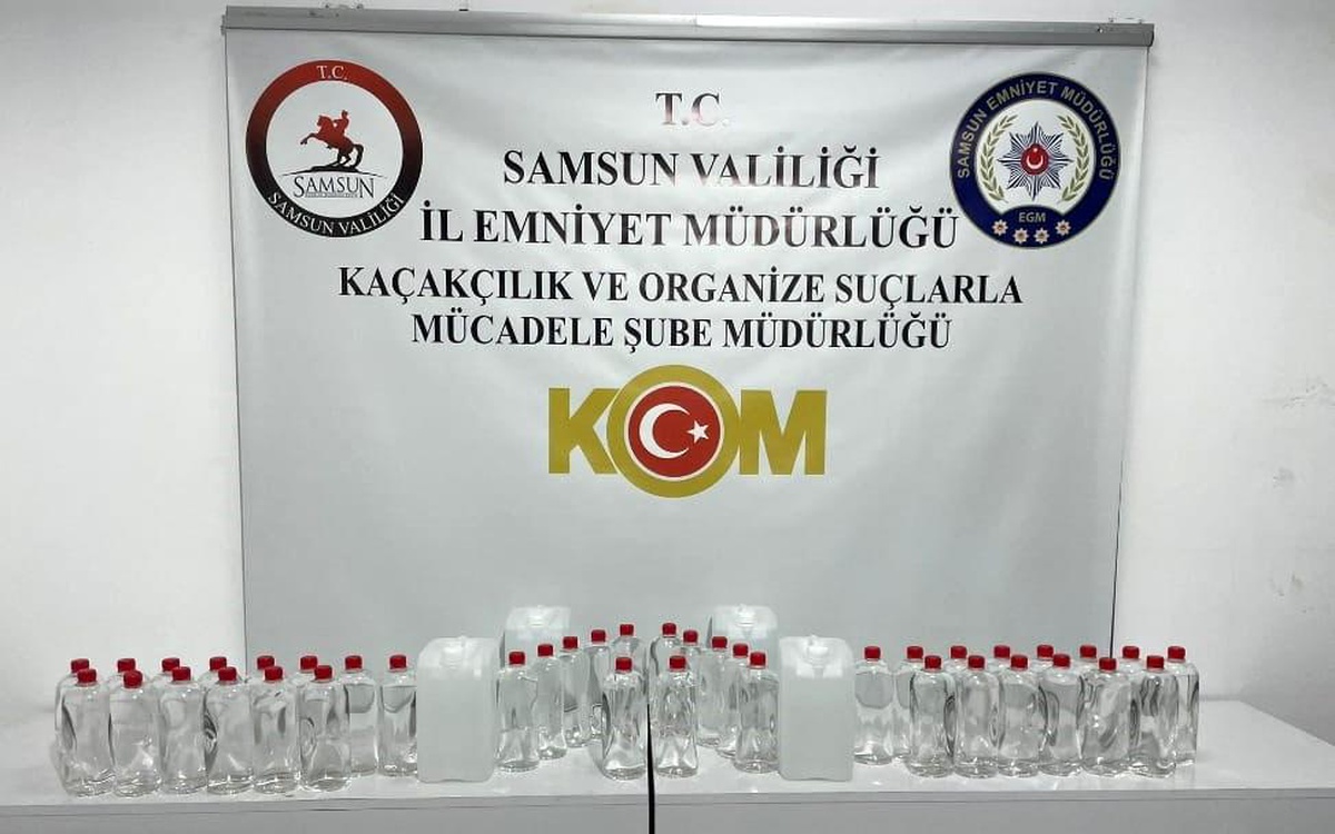Samsun\'da 160 litre etil alkol ele geçirildi, 2 şahıs yakalandı
